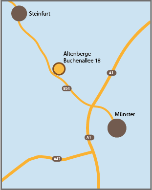 Standortkarte des Sachverständigenbüros für biologische Gutachten in Altenberge bei Münster